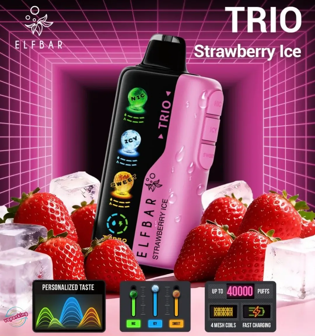 Elf Bar TRIO 40000 Puffs - Strawberry Ice — Elf Bar TRIO available in Bengaluru
