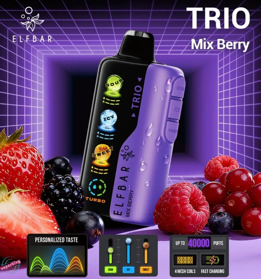 Elf Bar TRIO 40000 Puffs - Mix Berry — Elf Bar TRIO available in Bengaluru