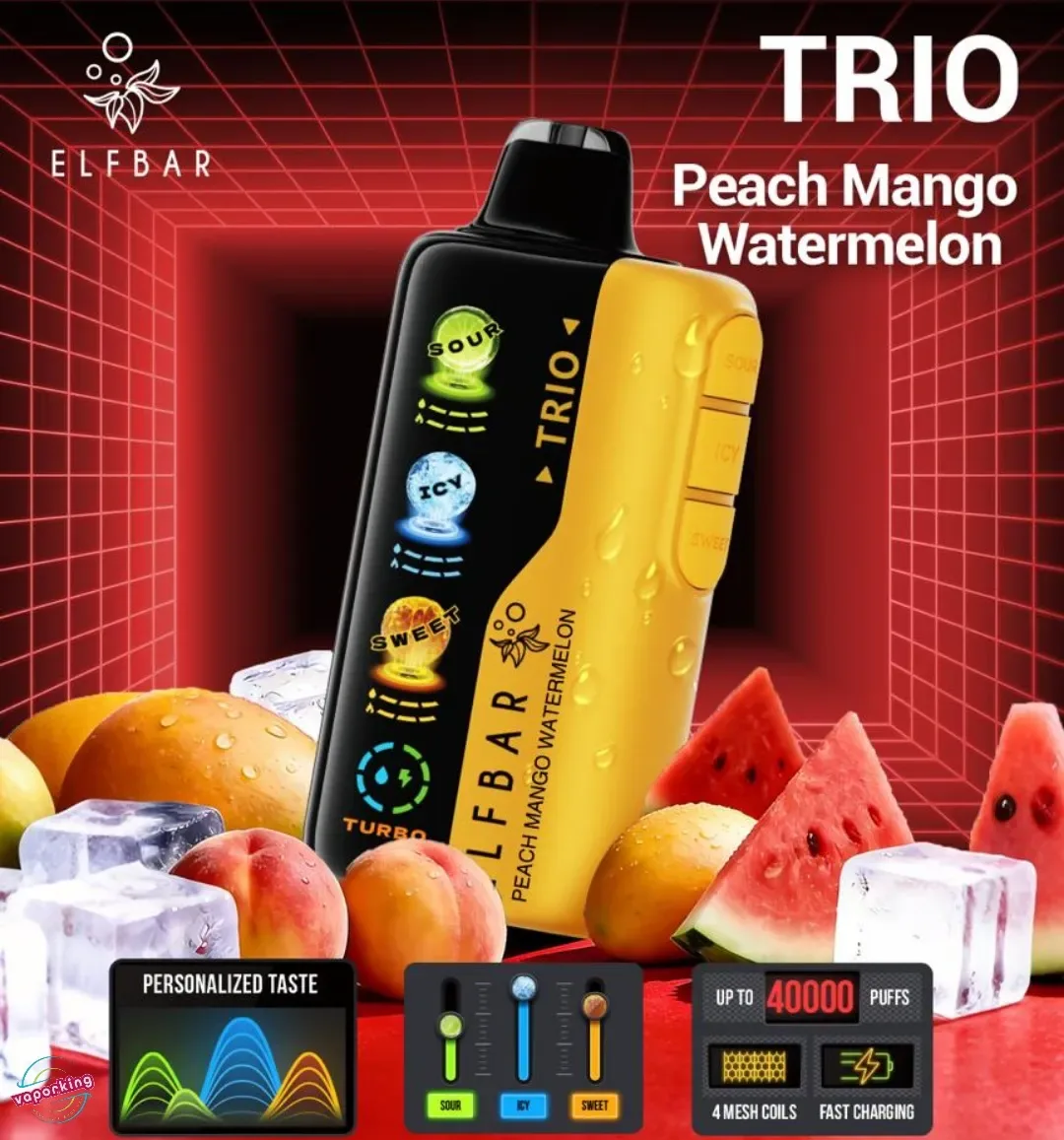 Elf Bar Trio - Peach Mango Watermelon - 40k Puffs — Elf Bar TRIO available in Bengaluru